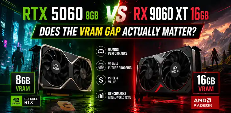 RTX 5060 8GB vs RX 9060 XT 16GB – Does the VRAM Gap Actually Matter?