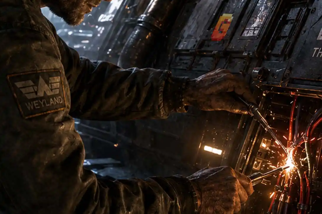 Petrovich sabotaging Maginot engines in Alien: Earth flashback