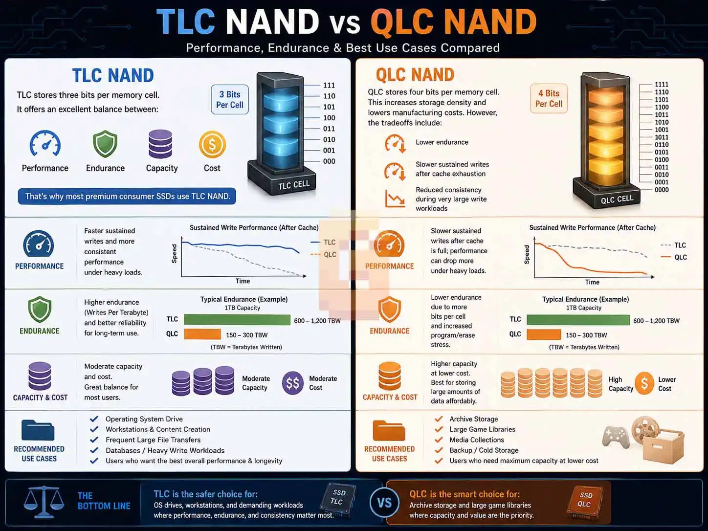 TLC vs QLC NAND comparison for gaming and everyday use