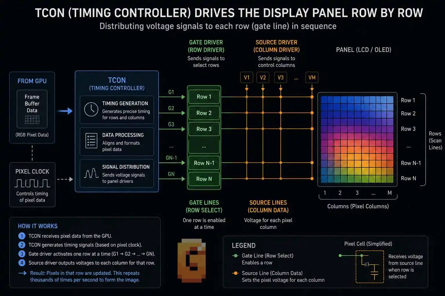 Monitor TCON panel controller step in how video game frames are rendered