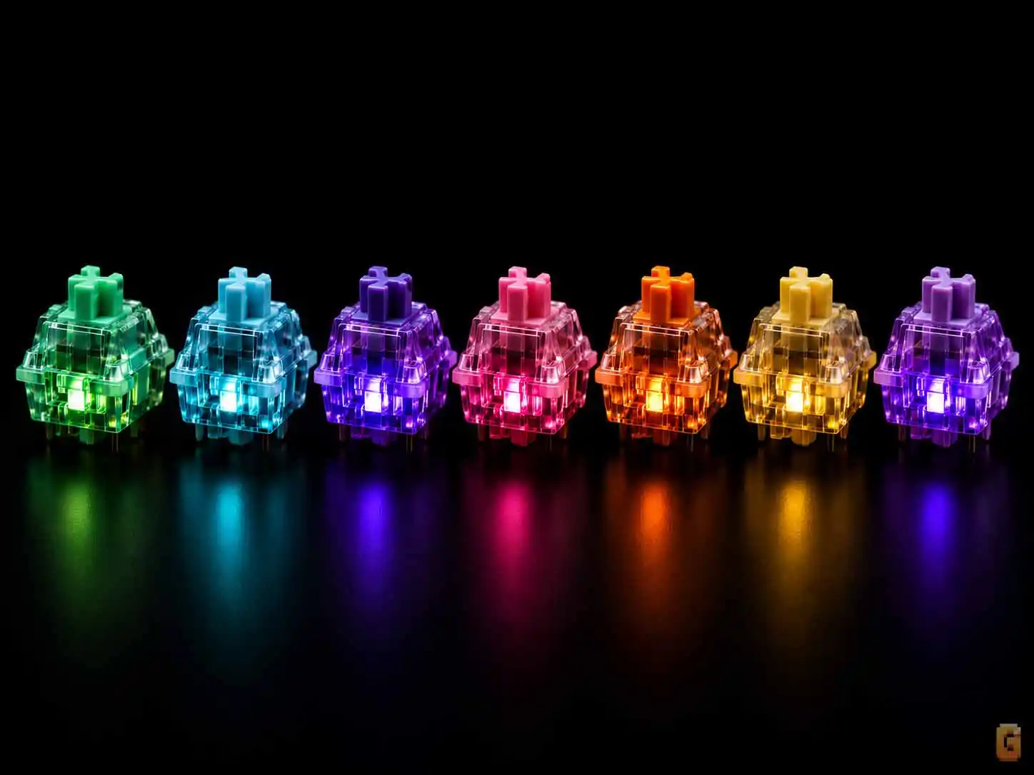 Thockiest Hall Effect switches compared with translucent RGB housings.