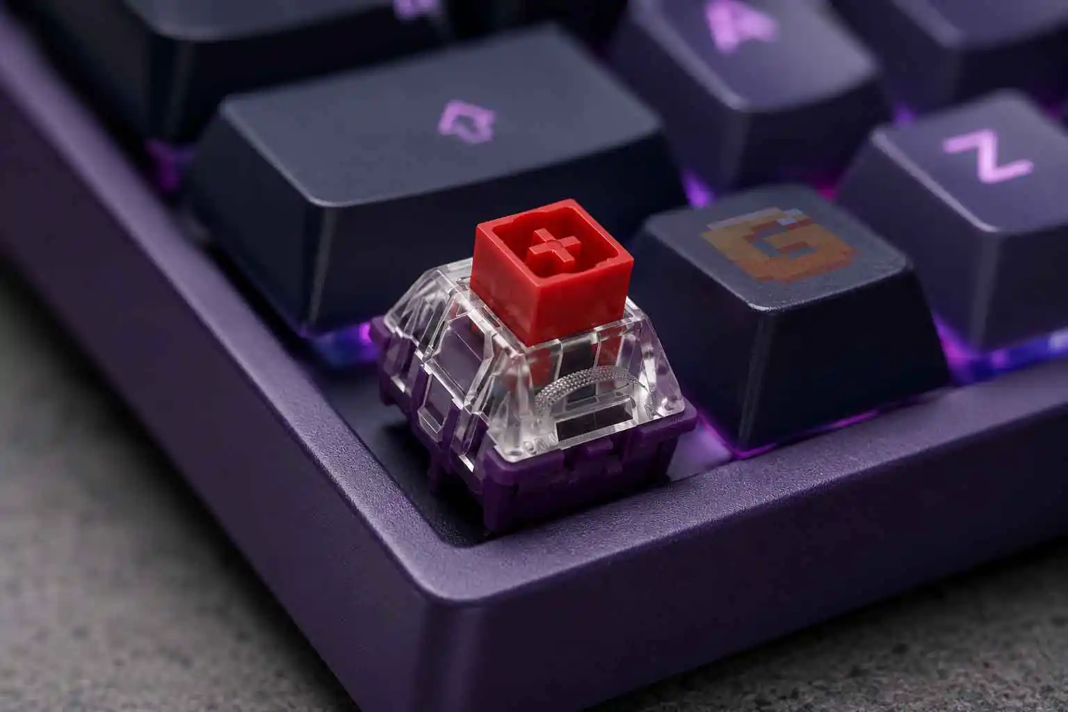 TTC King of Magnetic Hall Effect switch shown on a mechanical keyboard build